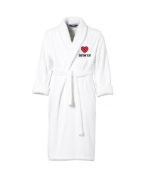 Trinidad and Tobago Flag Heart Shape Embroidery Logo with Custom Text Embroidered Bathrobes